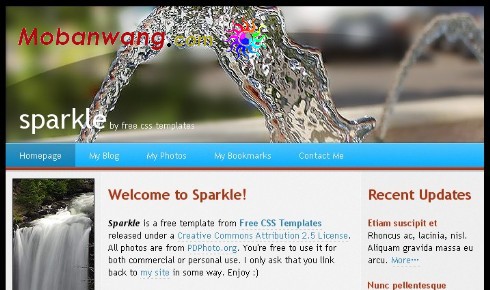 自然博客主页网页模板